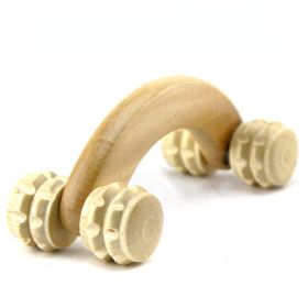Wooden Handheld Body Roller 4 Wheels Balls Massager Arm Leg Back Foot Hand Neck Shoulder Muscle Pain Relief Massage Tool