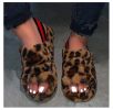 Women Fur Wedge Slippers with Ankle Elastic Band Open Toe Winter Slides Home Slipper Plush Slip-on Fluffy Warm Indoor Slippers Comfortable