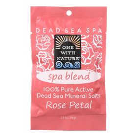 One With Nature Spa Blend Rose Petal Dead Sea Mineral Bath - Salt - Case of 6 - 2.5 oz. (SKU: 1841725)